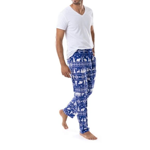 Mens Silky Fleece Winter Forest Soft Lightweight  Lounge Pajama Pants Size 3XL - Picture 3 of 8